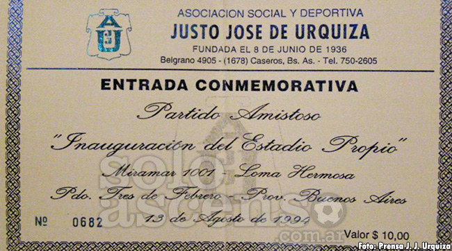 Asociación Social y Deportiva Justo José de Urquiza. FELIZ 84 AÑOS